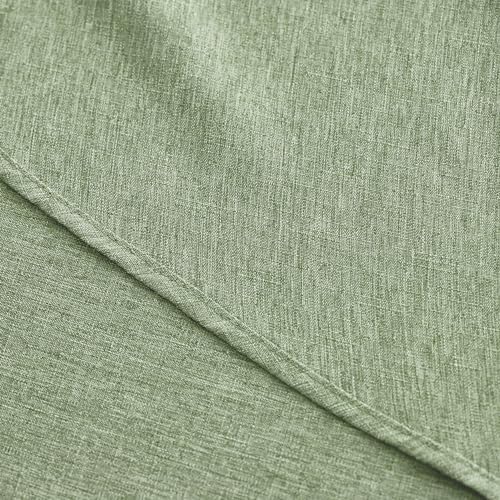 Decorelia Faux Linen Round Tablecloths 60 inch, Waterproof Decorative