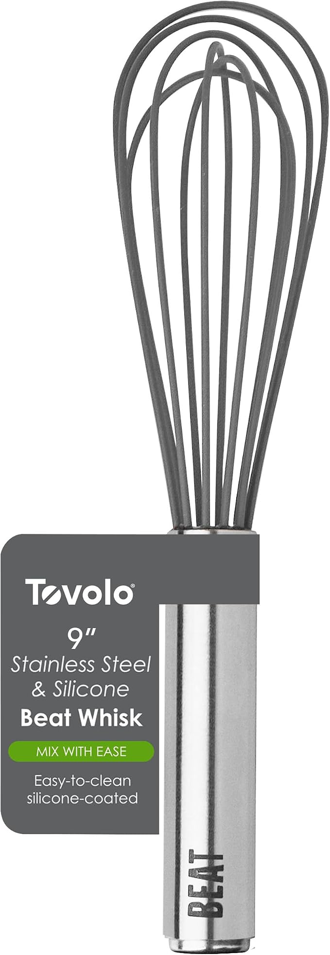 Tovolo Whisk 9 Inch Heavy Duty Silicone Wire Stainless Steel Whisker by Tovolo