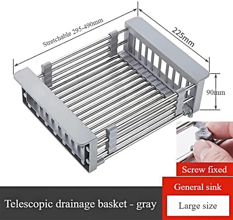 Expandable Stainless Steel Sink Drying Rack, Adjustable Over Sink