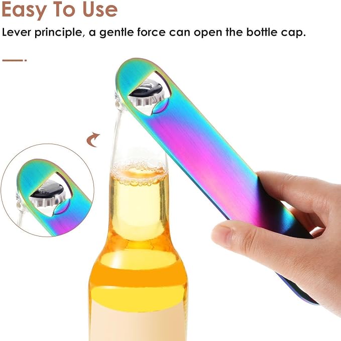 4 Pcs Heavy Duty Stainless Steel Flat Bottle Opener Bartender 7 Inch Solid Beer - Image 4