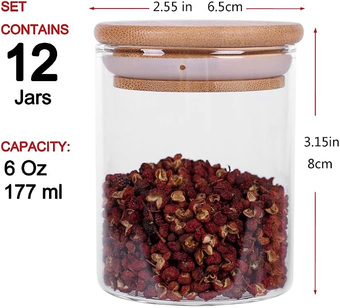 Tzerotone Glass Jars Set, Upgrade Spice Jars - Image 7