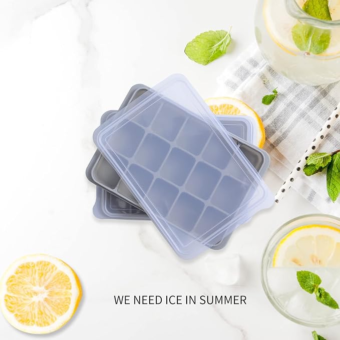 Ice Cube Trays Set of 2, Easy Release 15 Flexible Silicone Ice Cube Molds - Image 4