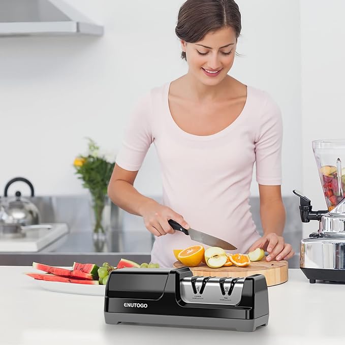 Enutogo Knife Sharpener, Professional 2-Stages Eleltric Knife Sharpeners - Image 8