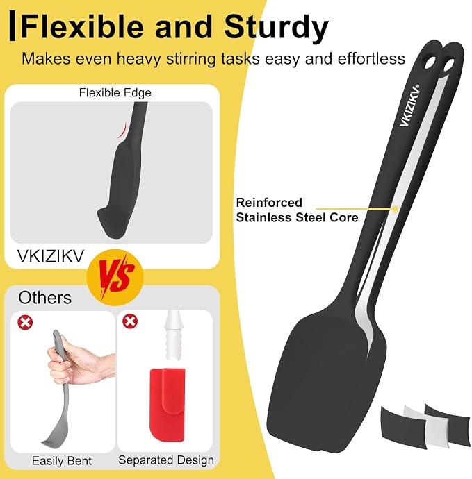 4 Pcs Silicone Spoon Spatula Set, 11.4 In, Food Grade Rubber Spatulas - Image 4