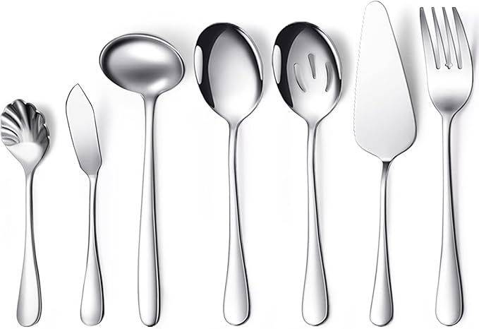 Patelai Serving Utensils Set Include Stainless Steel Large Spoons Slotted by Patelai