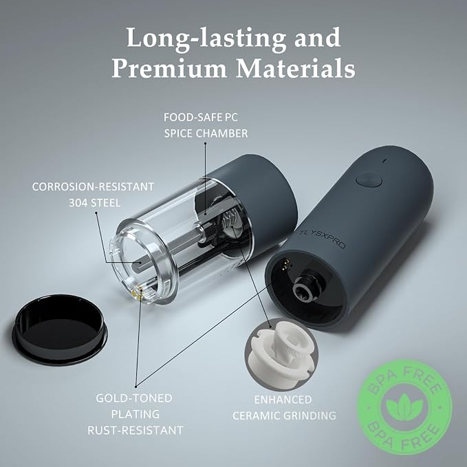 TLYSXPRO Electric Salt and Pepper Grinder Set - Image 3