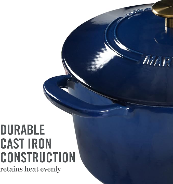 MARTHA STEWART Gatwick 7-Quart Enamel Cast Iron Dutch Oven Pot - Image 8