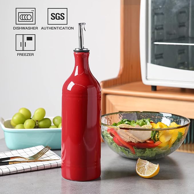 Sweejar Large Ceramic Olive Oil Dispenser Bottle, Opaque Oil Cruet Protects to - Image 2