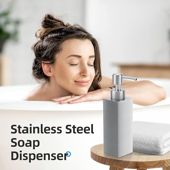 Soap Dispenser with Rust Proof Stainless Steel Pump Refillable - Image 7