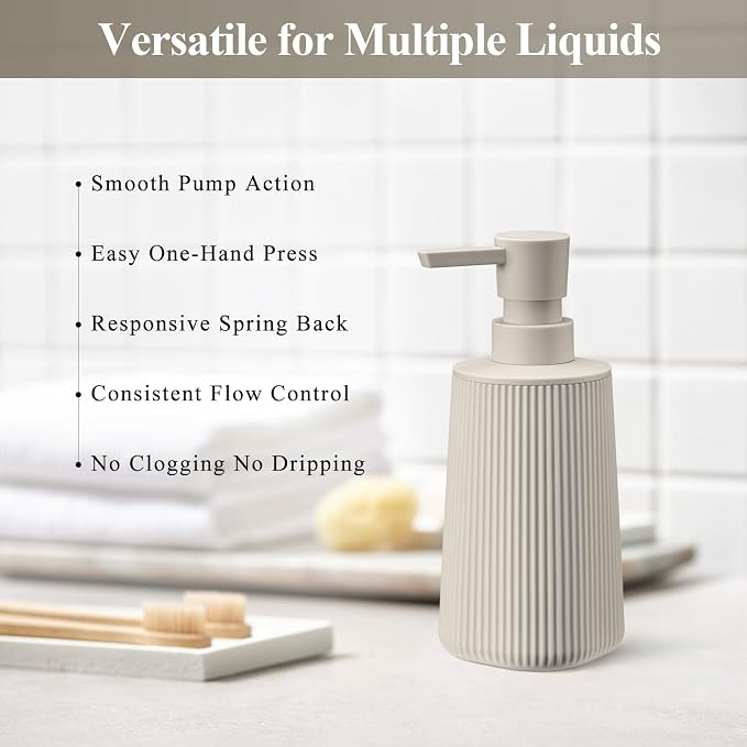 Beige 2 Pack Hand Soap Dispensers Set - Image 4