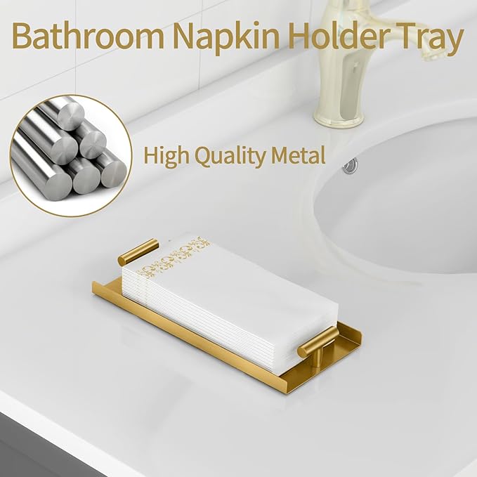 STWWO Napkin Holder for Bathroom, Guest Towel Holder Tray for Bathroom - Image 2