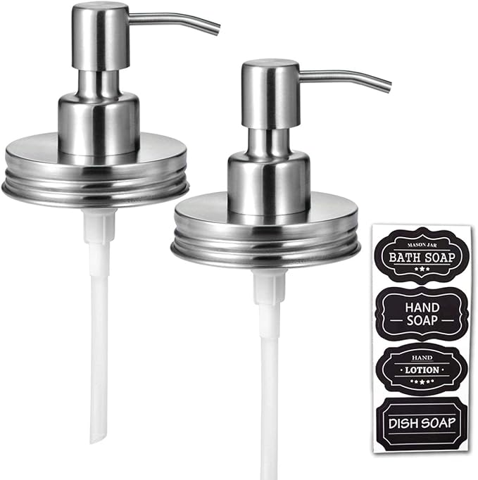 Amolliar Mason Jar Liquid Soap Dispenser Lid, Rustproof Stainless Steel by Amolliar