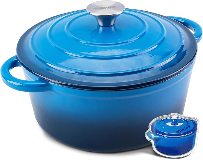 Enameled Cast Iron Dutch Oven - 4QT Pot by WOKINS
