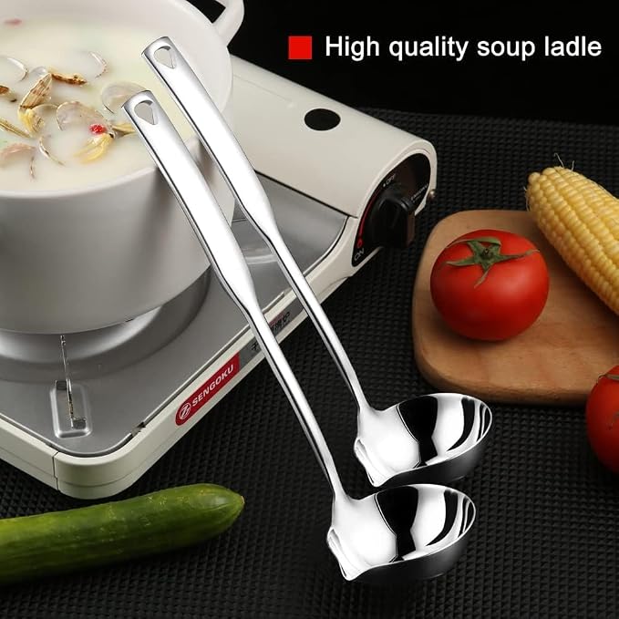 Soup Ladle 304 Stainless Steel Heavy Ladle - Image 5