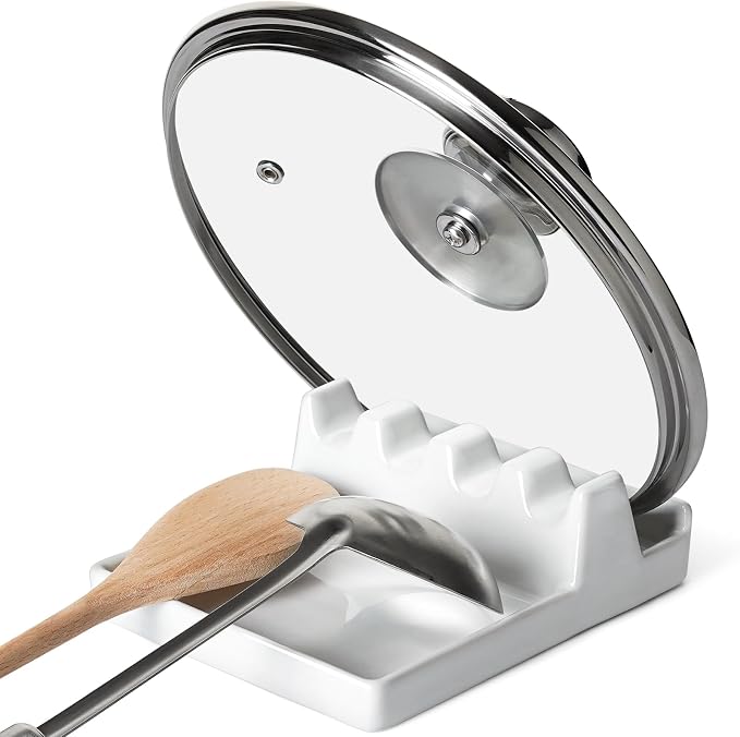 LE TAUCI Ceramic Spoon Rest for Stove Top, Spoon and Lid Rest for Kitchen by LETAUCI