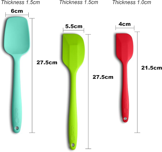 Silicone Spatula 3‑Piece Set Heat Resistant 600°F Non‑Stick Rubber Spatulas - Image 2