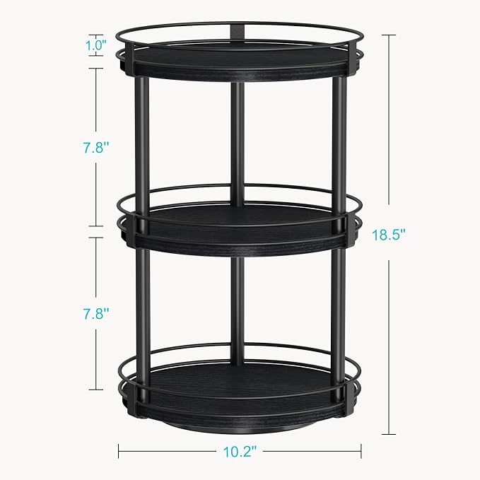 Snughome Lazy Susan Organizer, 3 Tier Rotating Spice Rack - Image 3