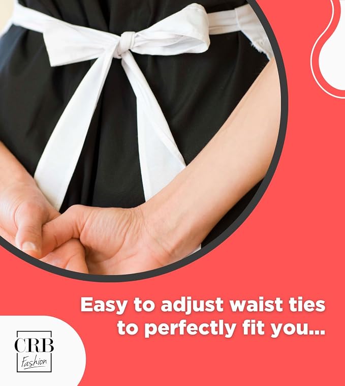 CRB Fashion Waist Apron Kitchen Cooking Restaurant Cotton Bistro Half Aprons - Image 4