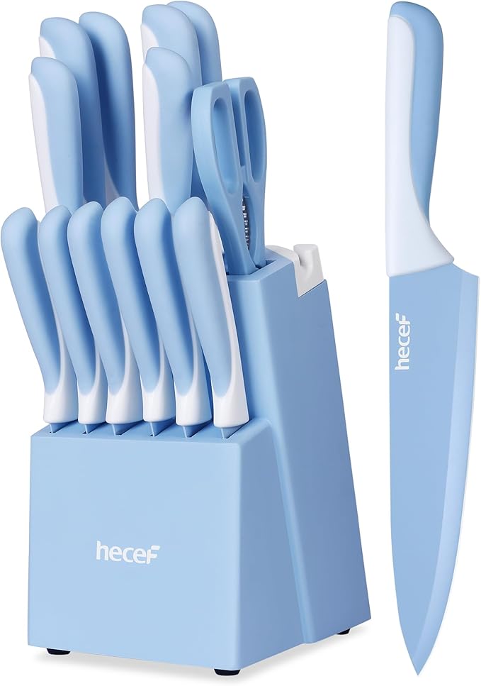 hecef 15 Pieces Kitchen Knife Set by hecef