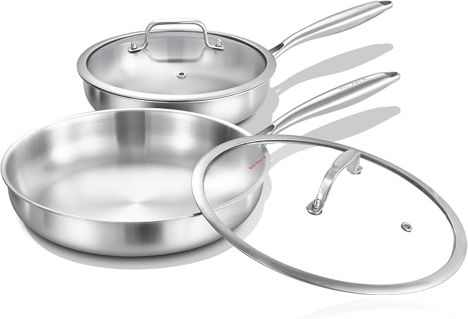 DELARLO Tri-ply Stainless Steel Frying Pan Set by DELARLOCOOKWARE