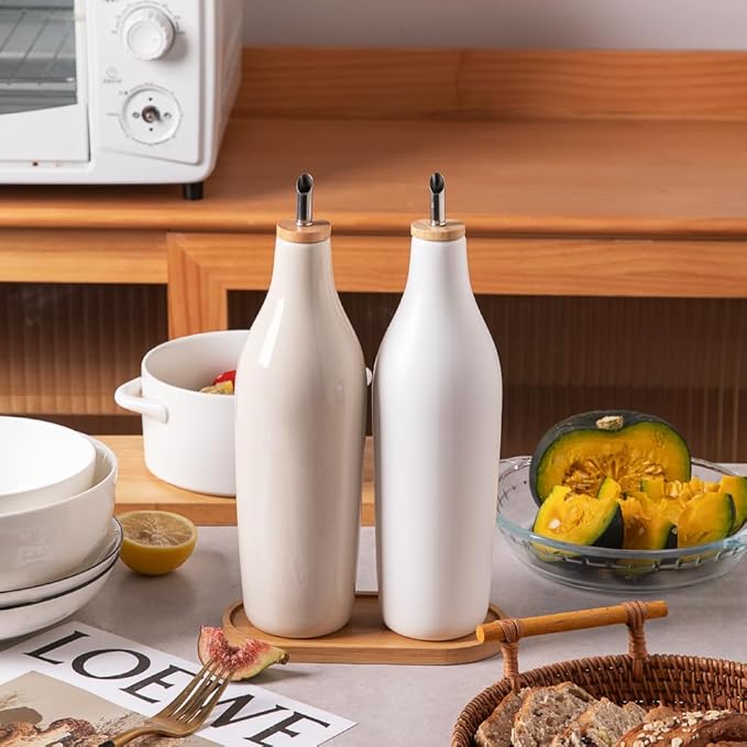 Sweejar Matte Ceramic Olive Oil Dispenser Bottle - Image 2