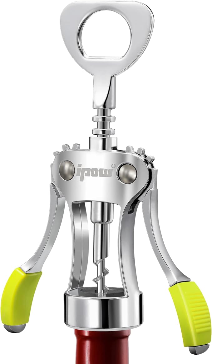 IPOW Wine Opener, Zinc Alloy Wine Bottle Opener, Wing Corkscrew Heavy Duty by IPOW