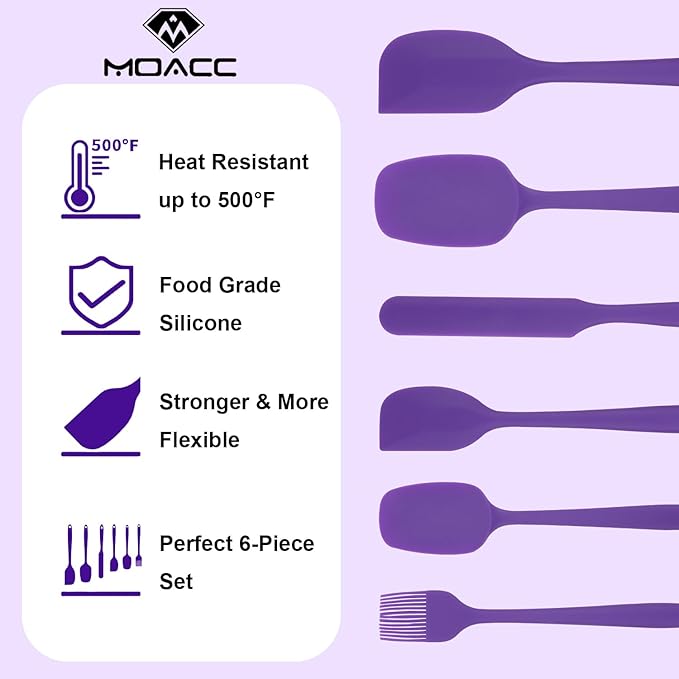 Silicone Spatulas Set, Rubber Spoon Spatula Heat Resistant Spoonula One Piece - Image 8