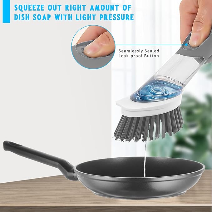 4-in-1 Dish Cleaning Brush Soap Dispensing Dish Brush Set - Image 2