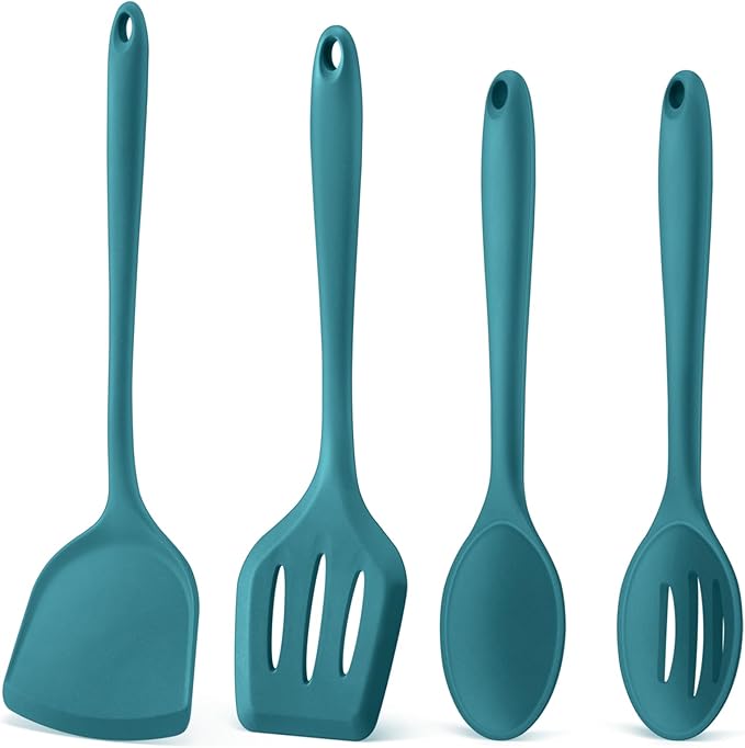 P&P CHEF Kitchen Utensil Set, 4 Pieces Non-stick Silicone Cooking Utensils by PPCHEF