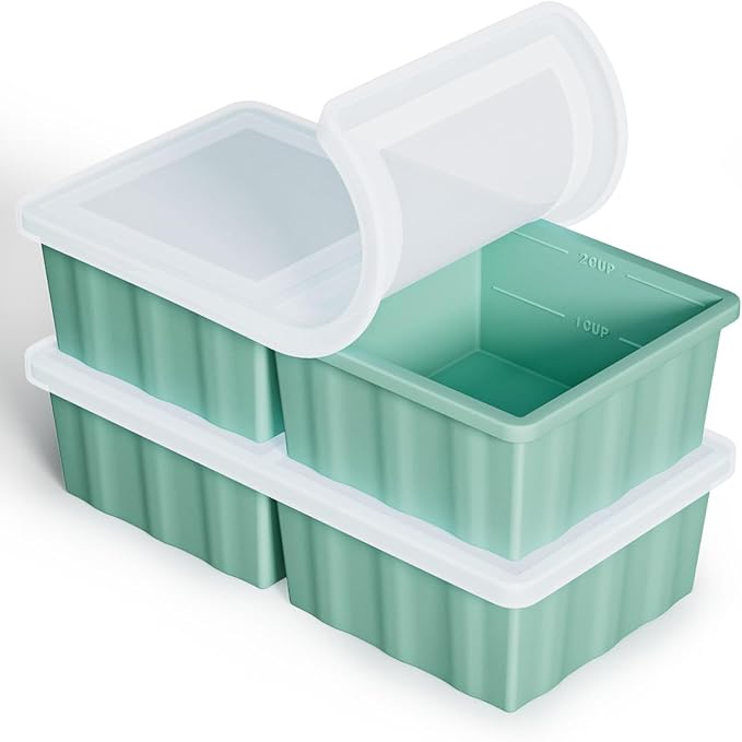 Silicone Freezer Tray for Soup Ice Cubes: 2-Cup Freezing Tray by GGOW