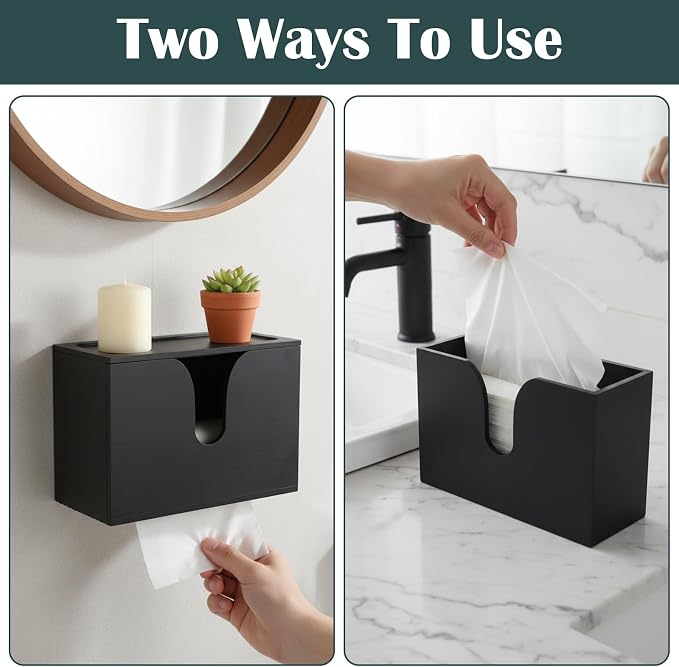 Paper Towel Dispenser Countertop, Wooden Bathroom Paper Towel Holder - Image 7