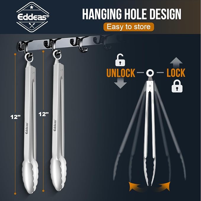 Eddeas 2PCS 12inch Kitchen Tongs - Image 8