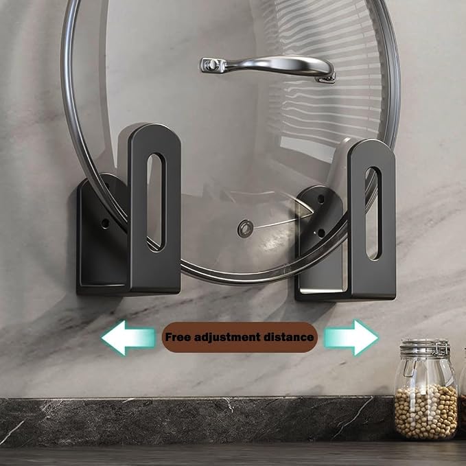 Pot Lid Rack, Wall Mounted 304 Stainless Steel Pan Lid Organizer Holder - Image 6