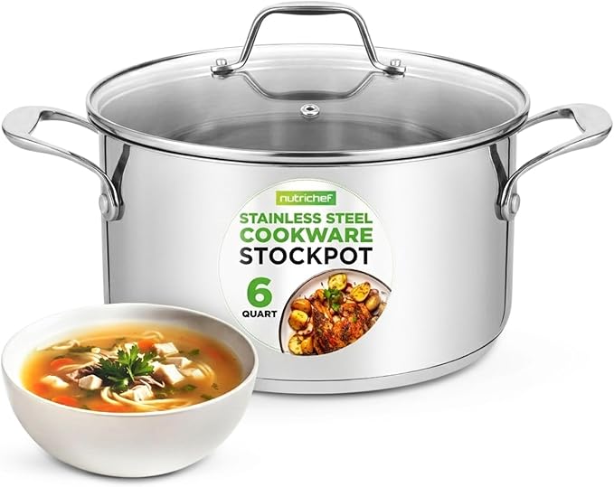 NutriChef 6 Quart Stainless Steel Stock Pot by NutriChef%E2%84%A2Kitchen