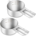 2PCS 1/3Cup Single Measuring Cup, Etched Inner Scale Stainless Steel Measure by BERYLER