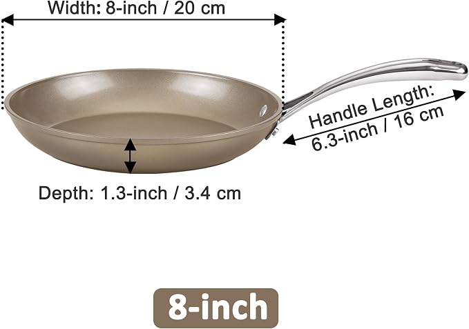 Cooks Standard Frying Pan Hard Anodized Ceramic Nonstick, 8-inch Classic - Image 2