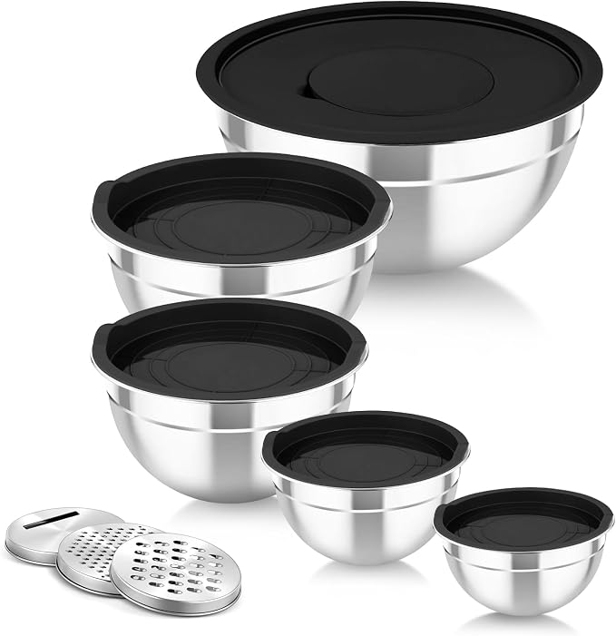 TeamFar Mixing Bowls with Airtight Lids, by TeamFar