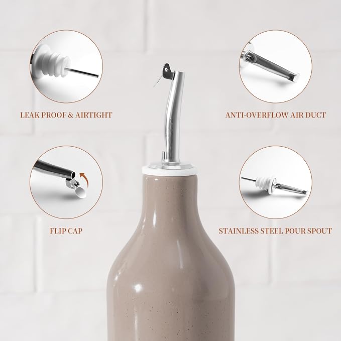 famiware Milkyway 16oz Ceramic Olive Oil Dispenser Bottle, 1 Piece Oil Dispenser - Image 6