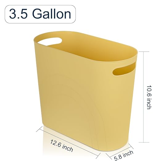 rejomiik Small Trash Can, 3.5 Gallon Slim Garbage Can Plastic Waste Basket - Image 6