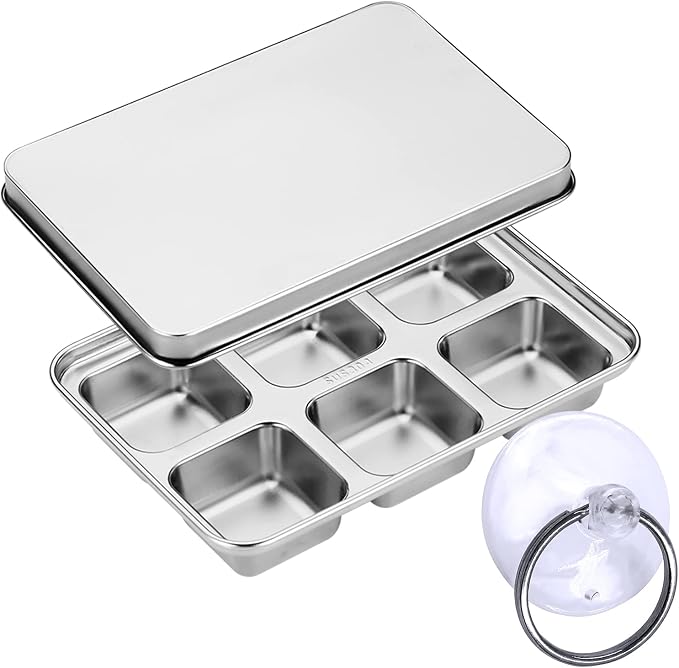 TEGOOL Ice Cube Trays, Stainless Steel Lid Ice Cube tray by TEGOOL