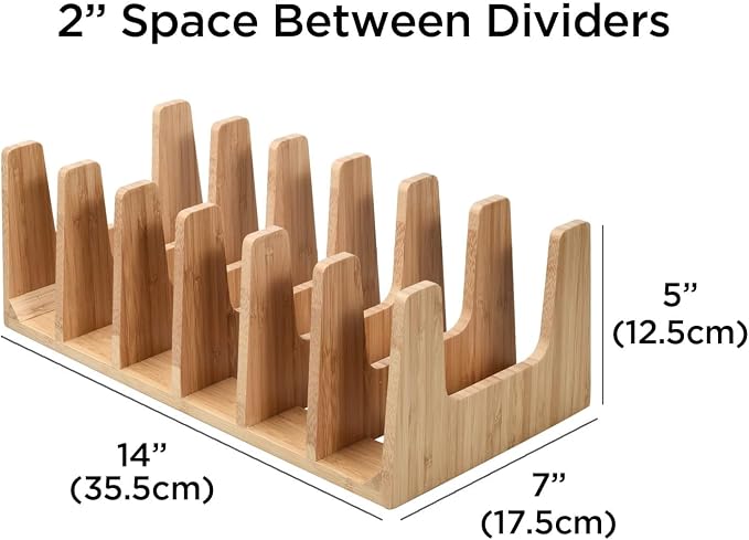 MobileVision Bamboo Pot Lid Holder Organizer - Image 3