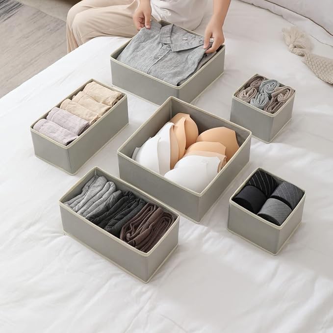 Fordonral 12 Pack Drawer Organizer Clothes, Foldable Fabric Dresser Organizer - Image 5