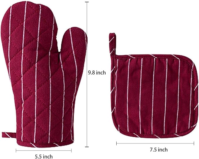 4Pcs Oven Mitts and Pot Holders, Heat Resistant Oven Mitts Set - Image 3