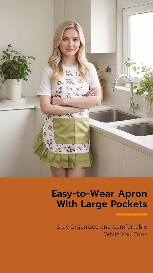 Vintage Floral Apron for Women - Image 3