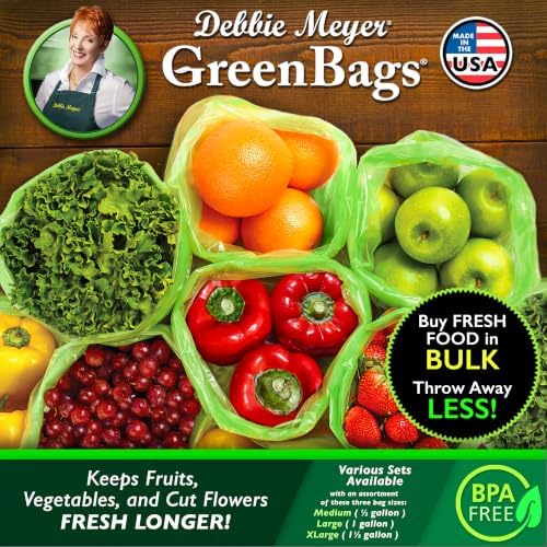 Debbie Meyer GreenBags, 20-Pack (8M, 8L, 4XL), Reusable Food Storage