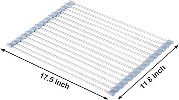 MECHEER Over The Sink Dish Drying Rack, Roll Up Dish Drying Rack Kitchen Dish - Image 3