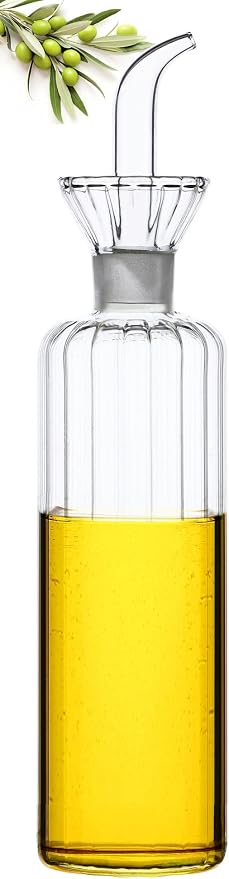 HAIZEEN 16 oz/480ml Non-Drip Olive Oil Dispenser Bottle 100% Glass Oil Carafe by CareforYourHealth