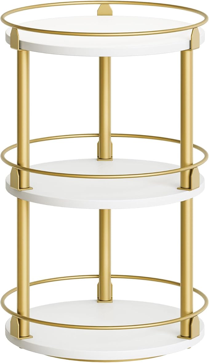 Yatiney 3-Tier Lazy Susan, Rotating Spice Rack, Spinning Organizer, Industrial by Yatiney