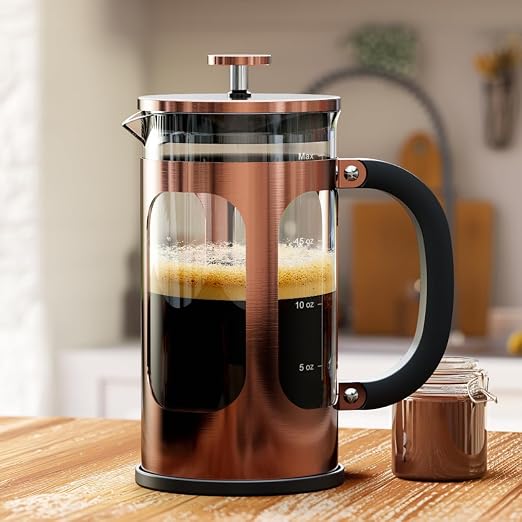 Veken French Press Coffee Maker 21oz 0.6 L, Single Serve Small Pot, Heat by Veken