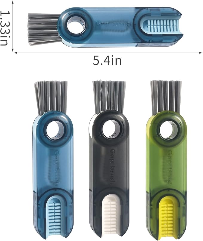 3 in 1 Cup Lid Gap Cleaning Brush Set, Mutipurpose Tiny Silicone Cup Holder - Image 3